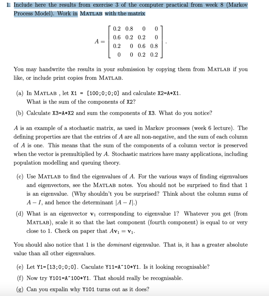 Solved Include here the results from exercise 3 of the