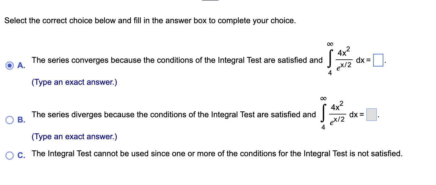 Solved Use the Integral Test to determine whether the series | Chegg.com