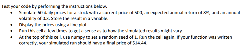 PYTHON In this section, you will create and test a | Chegg.com