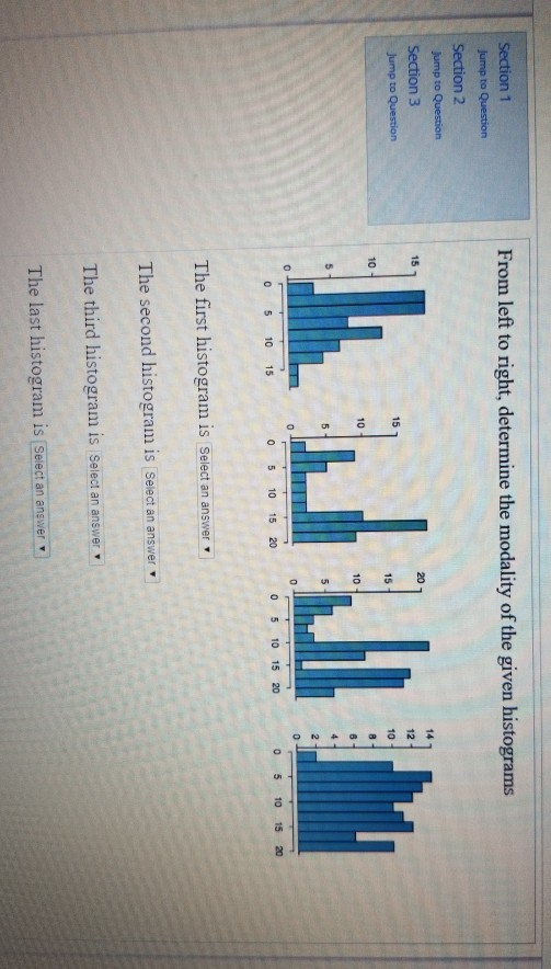 Solved From left to right, determine the modality of the | Chegg.com