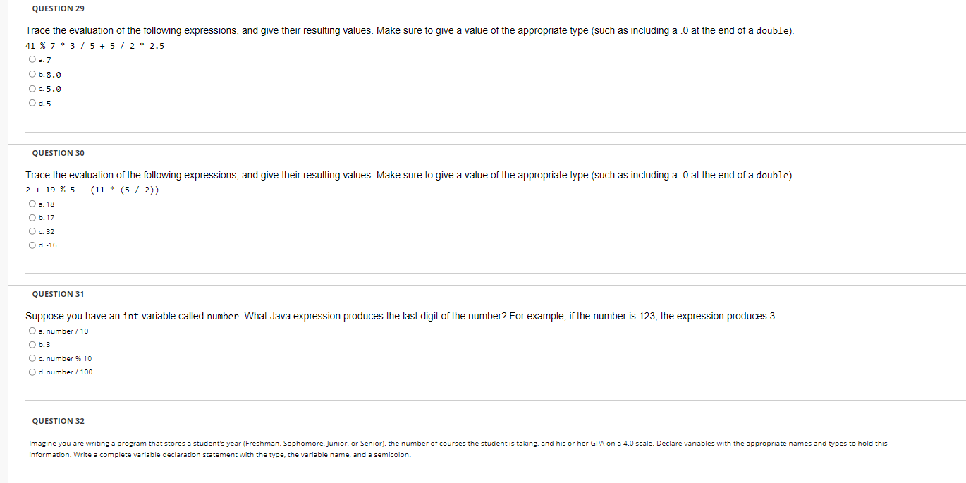 Solved QUESTION 29 Trace the evaluation of the following | Chegg.com