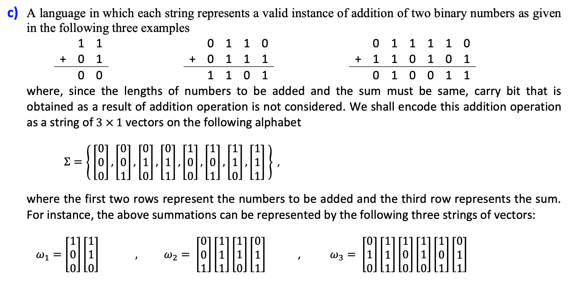 Solved + + + c) A language in which each string represents a | Chegg.com