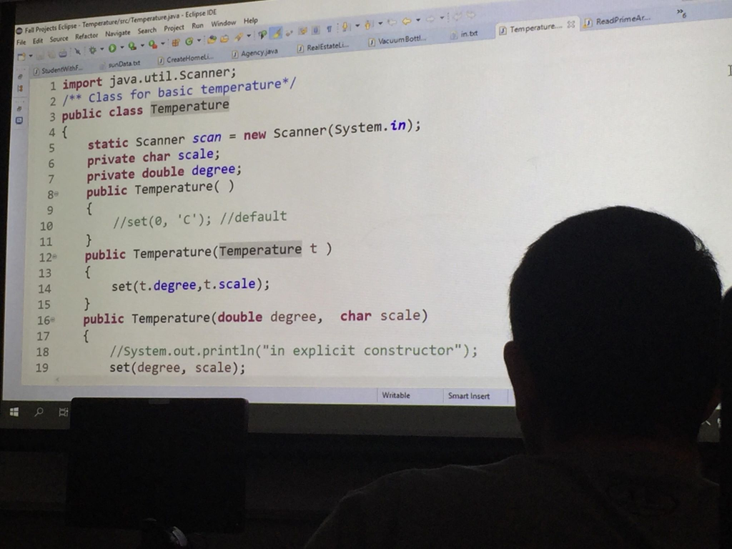 ReadPrimer... fall projects eclipse - temperature/src/temperature java - eclipse ide file edit source relactor navigate searc