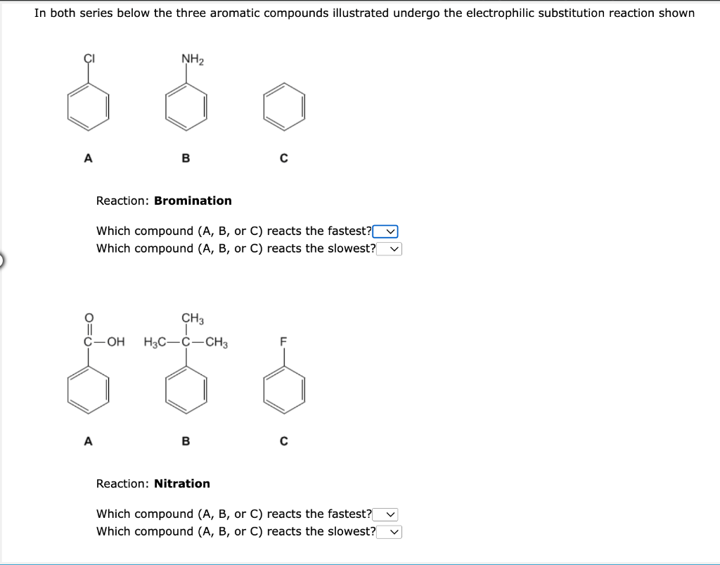 Solved In Both Series Below The Three Aromatic Compounds | Chegg.com