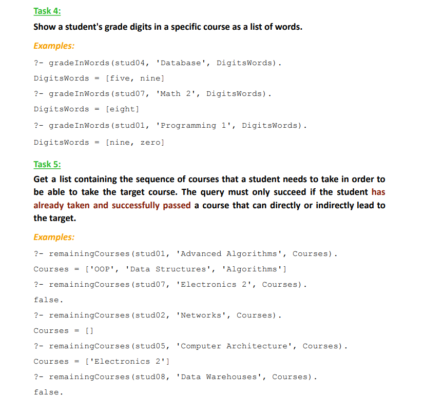 Solved Task 1: Get the list of students (IDs & grades in | Chegg.com