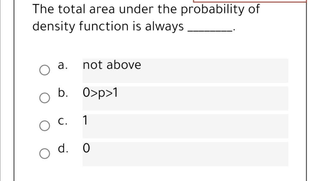 Solved The total area under the probability of density | Chegg.com