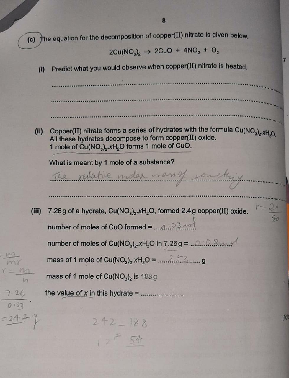 Solved 8 (c) The equation for the of