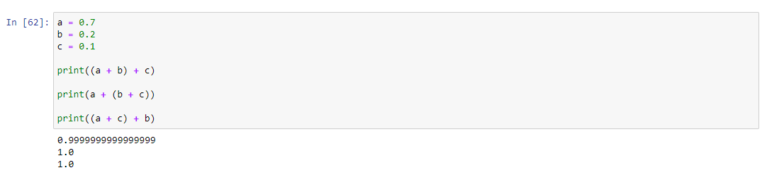 Solved Could you please explain why (a + b) + c does not | Chegg.com