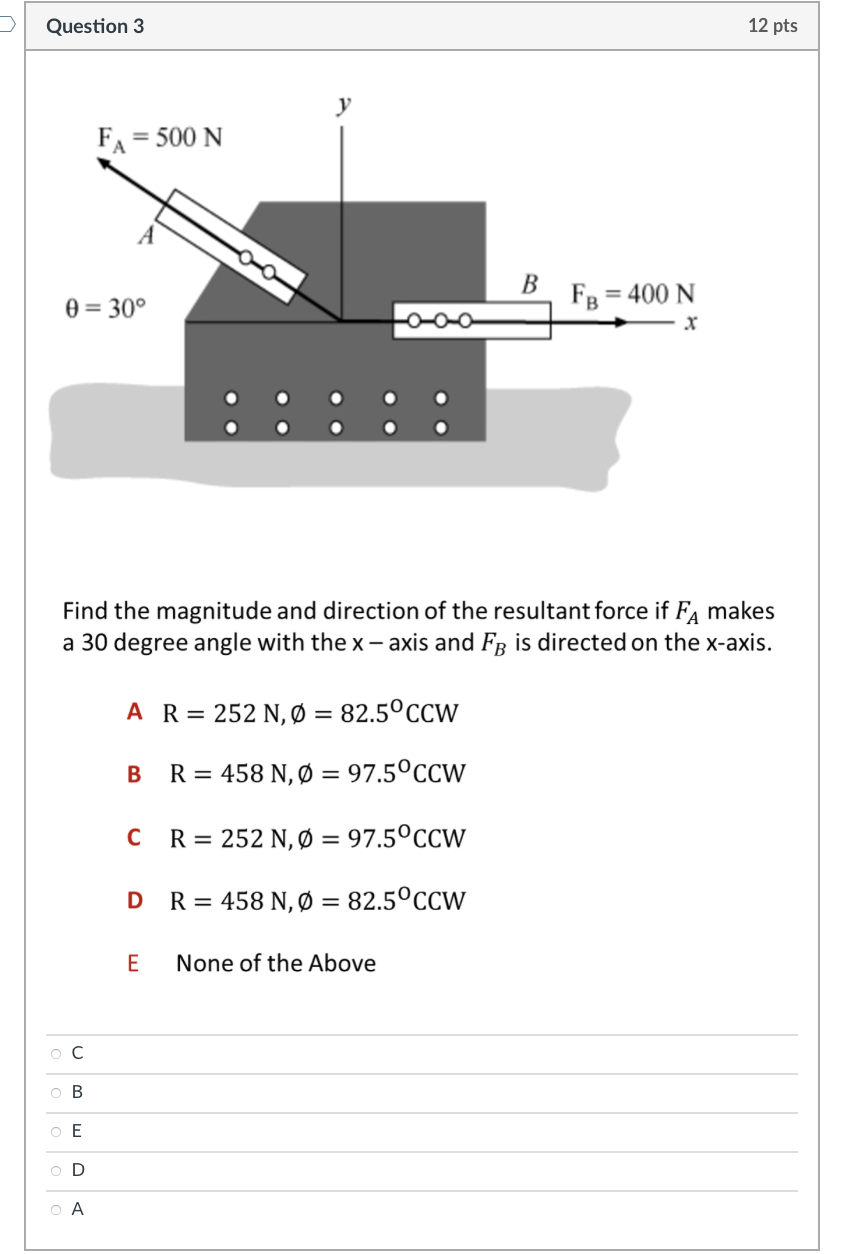 Solved Question 3 12 Pts Y Fa 500 N B 0 30 Fb 400 Chegg Com