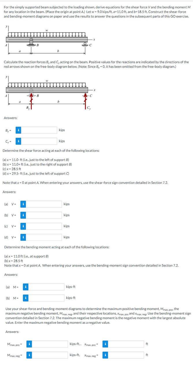 Solved For the simply supported beam subjected to the | Chegg.com