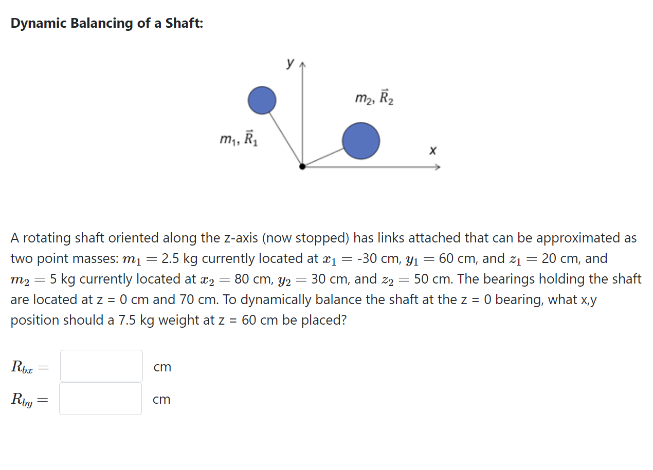 Solved Dynamic Balancing of a Shaft: A rotating shaft | Chegg.com