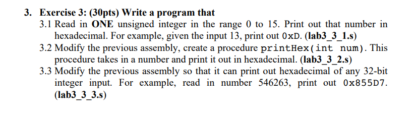 3. Exercise 3: (30pts) Write a program that 3.1 Read | Chegg.com