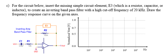 Solved c) For the circuit below, insert the missing simple | Chegg.com