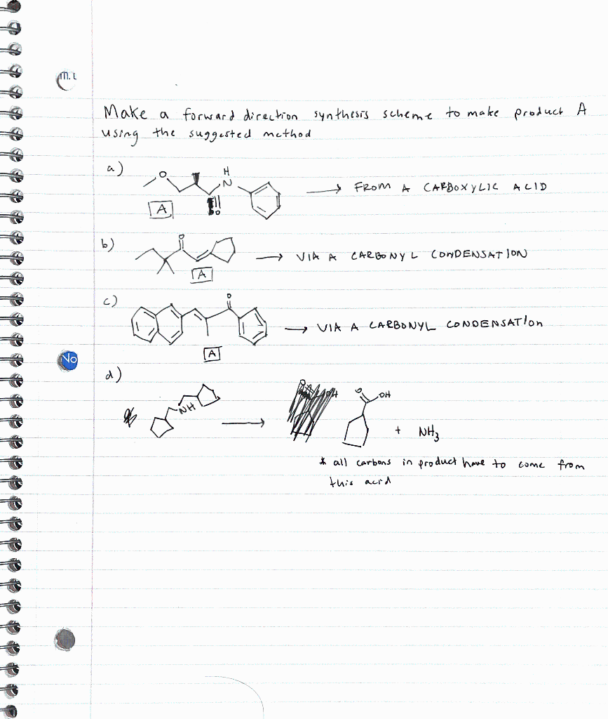 Solved 1. C. Make a forward direction synthesis scheme to | Chegg.com