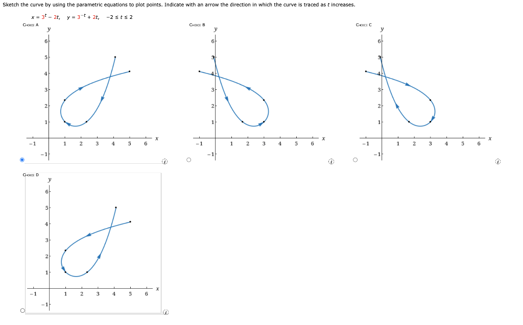 Solved Sketch the curve by using the parametric equations to | Chegg.com