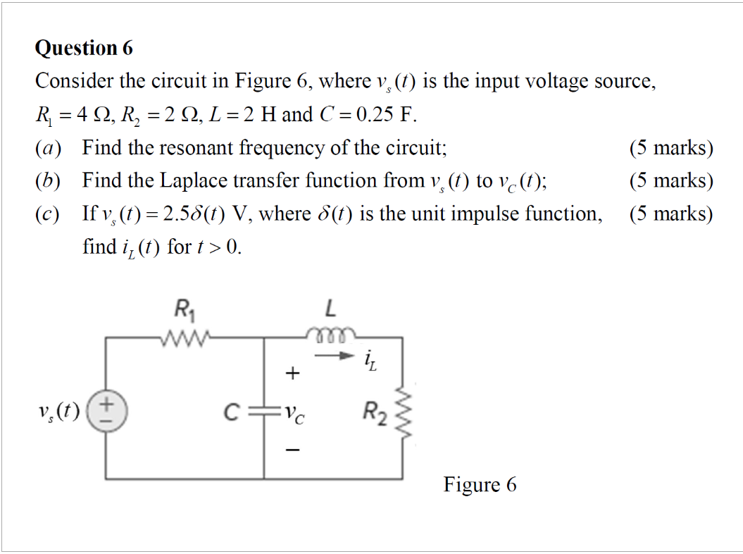 Solved Question 6 Consider the circuit in Figure 6, where v | Chegg.com