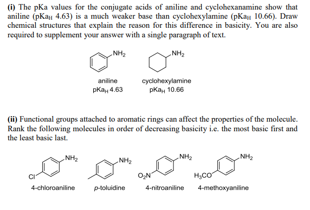 solved-i-the-pka-values-for-the-conjugate-acids-of-aniline-chegg