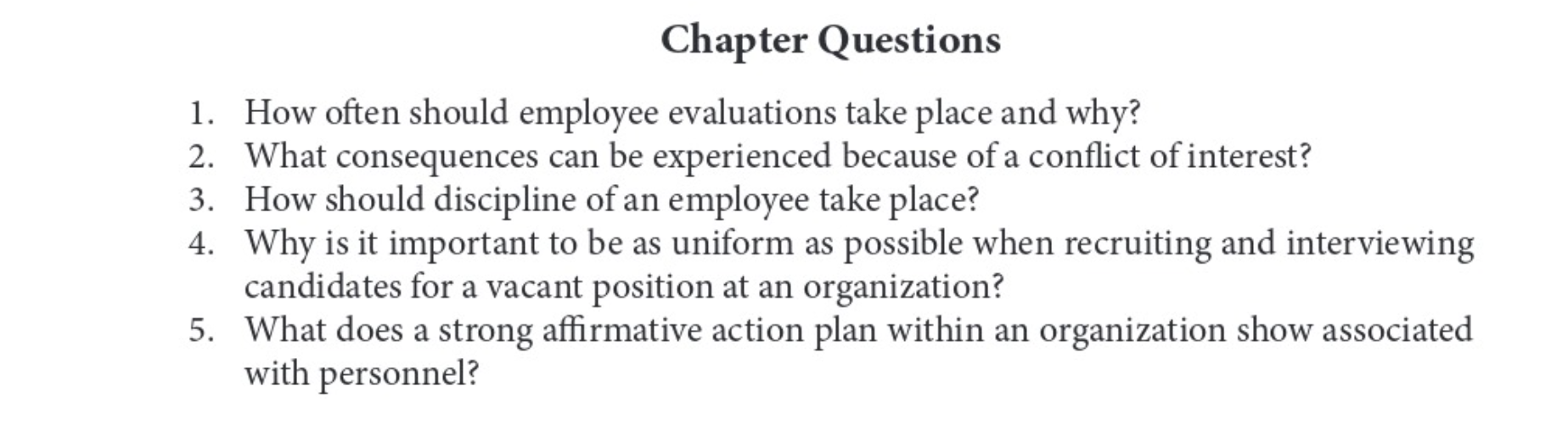 Solved Chapter Questions 1. How Often Should Employee | Chegg.com