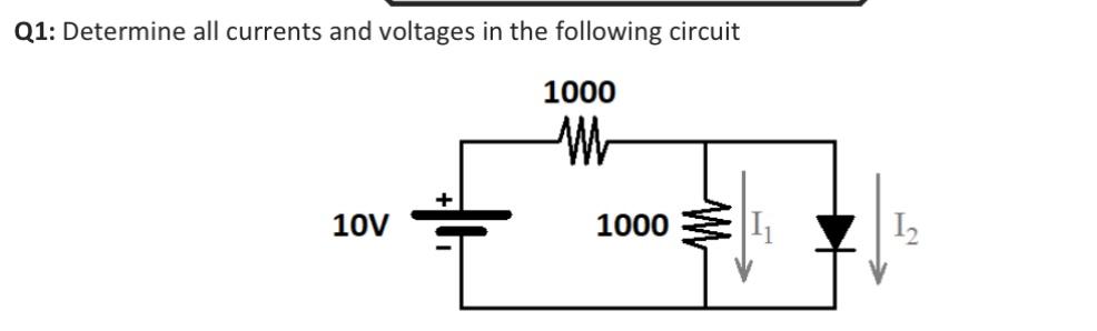 Solved Q1: Determine all currents and voltages in the | Chegg.com