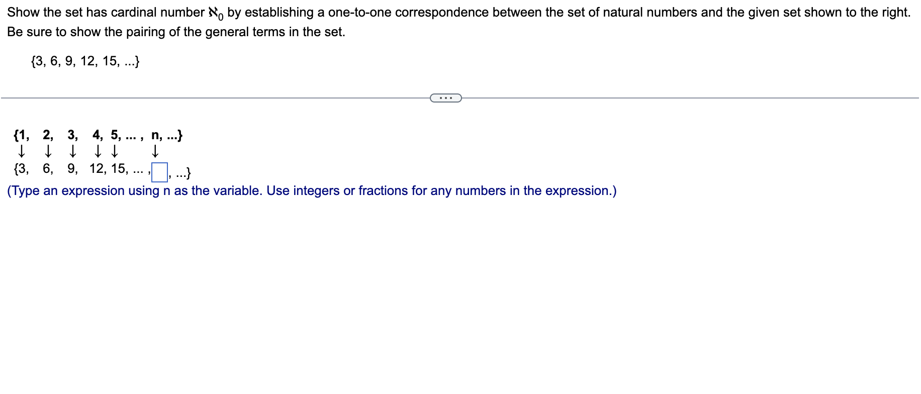 Solved Show the set has cardinal number ℵ0 by establishing a