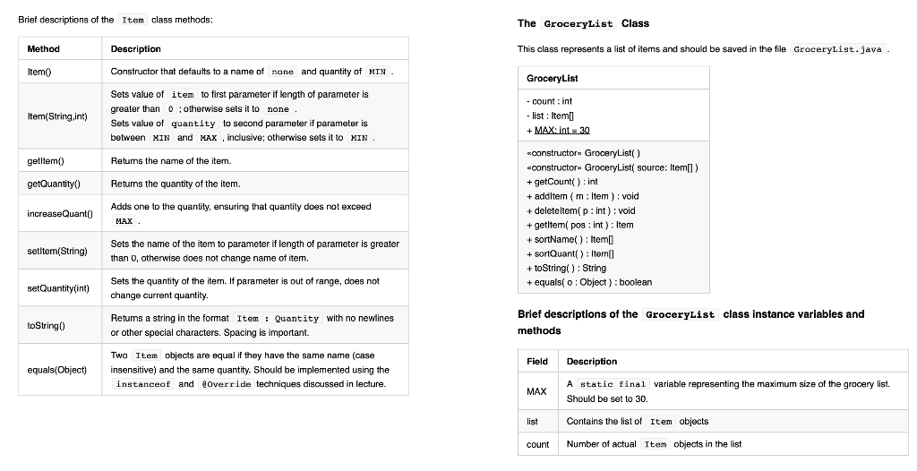 Solved Class and File Naming • Name your classes as follows: | Chegg.com