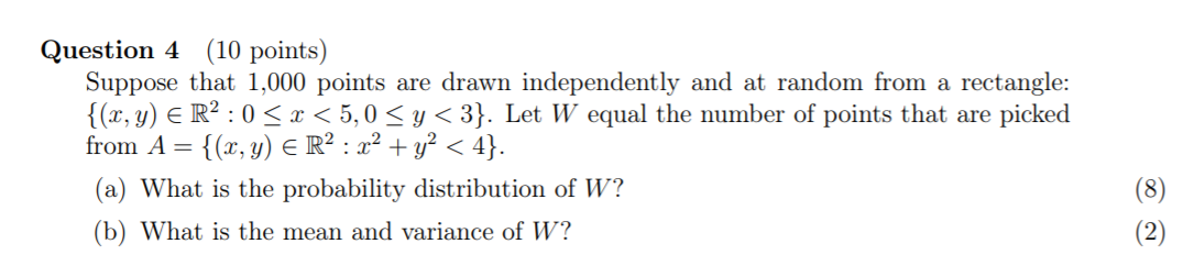 Solved Question 4 (10 points) Suppose that 1,000 points {(r, | Chegg.com