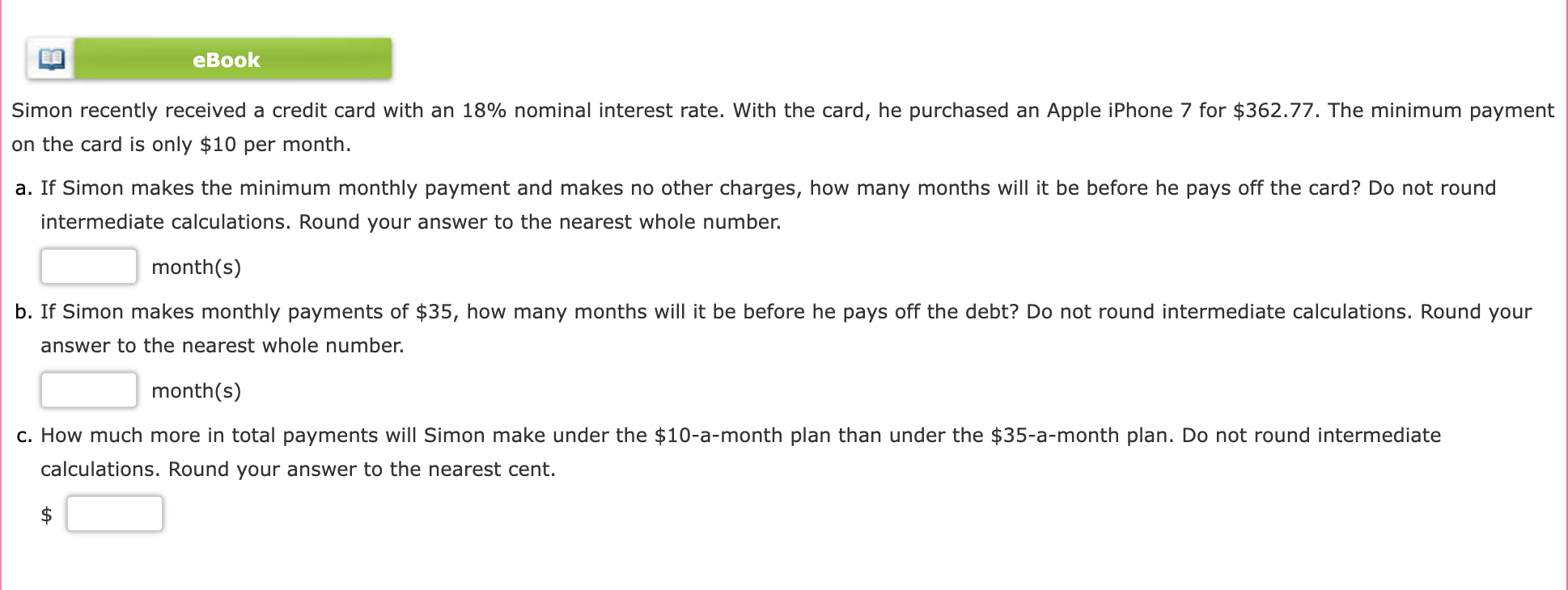 solved-simon-recently-received-a-credit-card-with-an-18-chegg