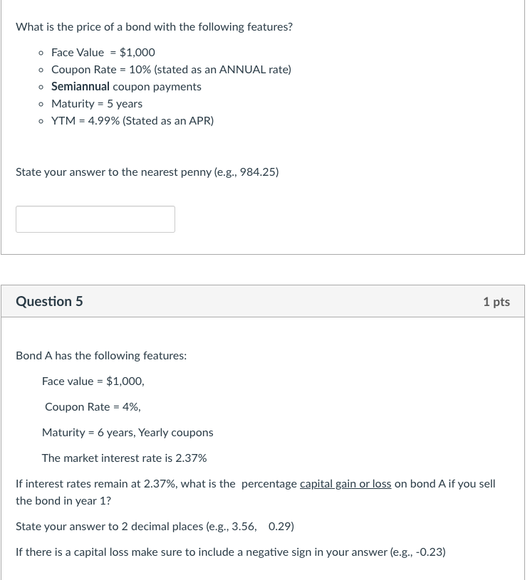 Solved What is the price of a bond with the following | Chegg.com