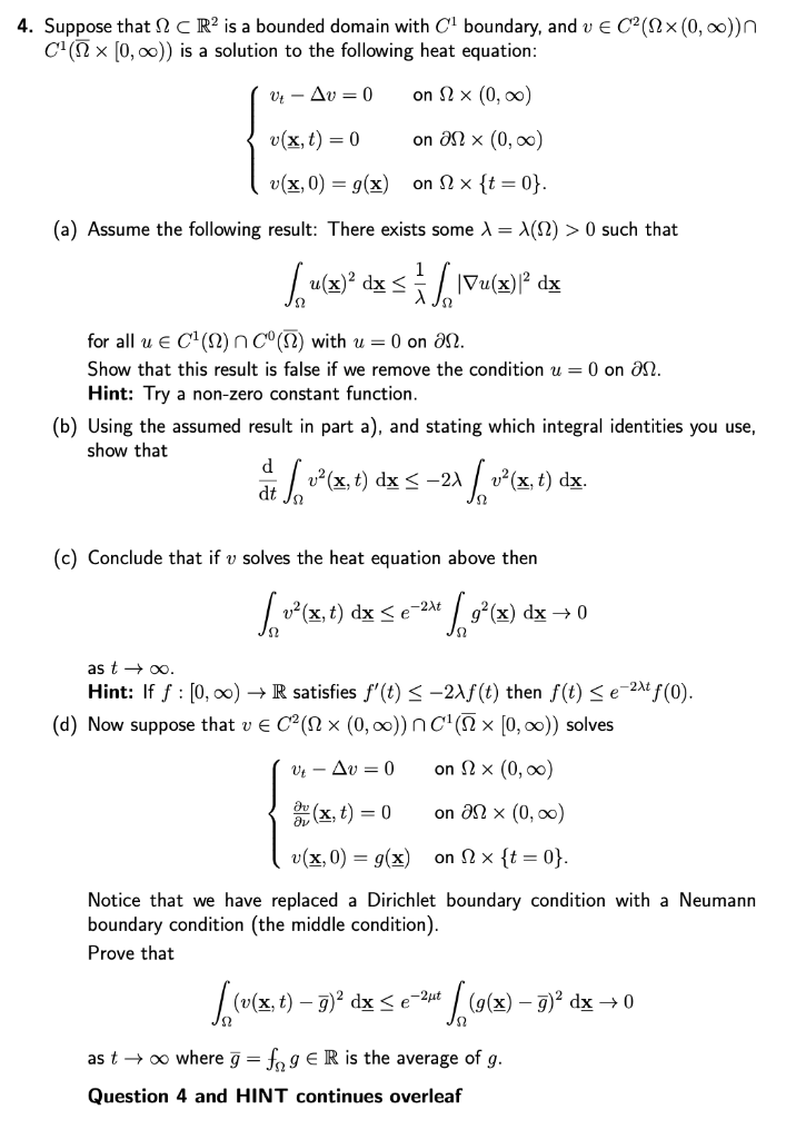 4 Suppose That 12 R2 Is A Bounded Domain With Cl Chegg Com