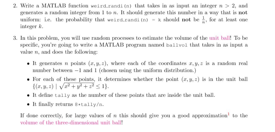 SOLVED: Write the MATLAB code to generate a random number between 1 and 3  using the randi function. You can find more information about randi at   Consider the Monty  Hall problem (