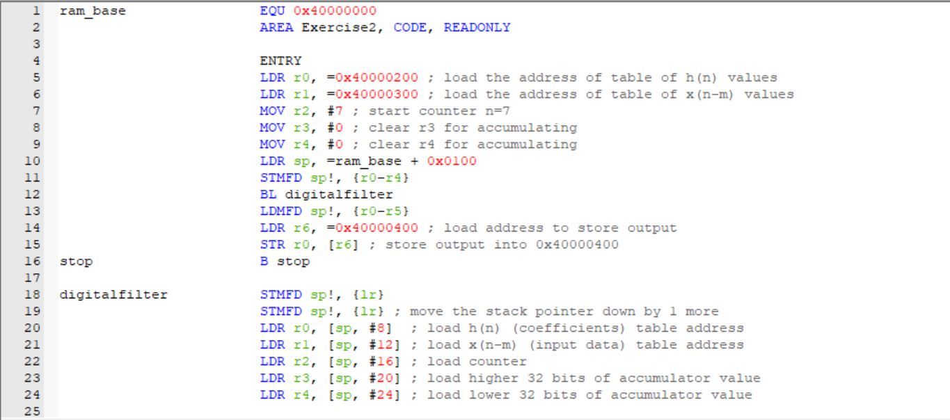 Solved ram_base EQU 0×40000000 AREA Exercise2, CODE, | Chegg.com