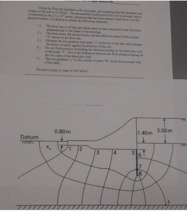 Solved m3. The permeability coefficient of the soil is | Chegg.com