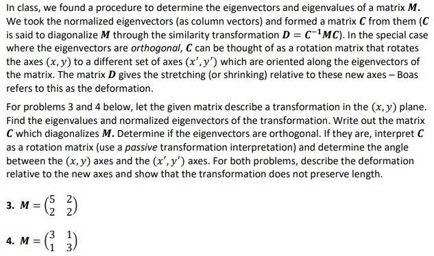 Solved In class, we found a procedure to determine the | Chegg.com