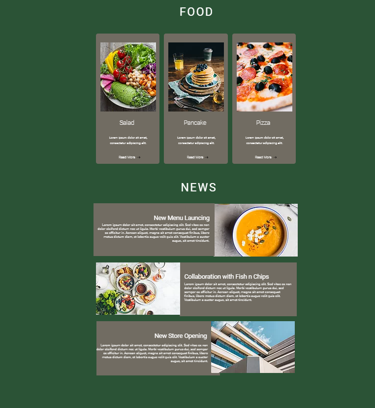Solved write html,css, js on this layout. For the food | Chegg.com