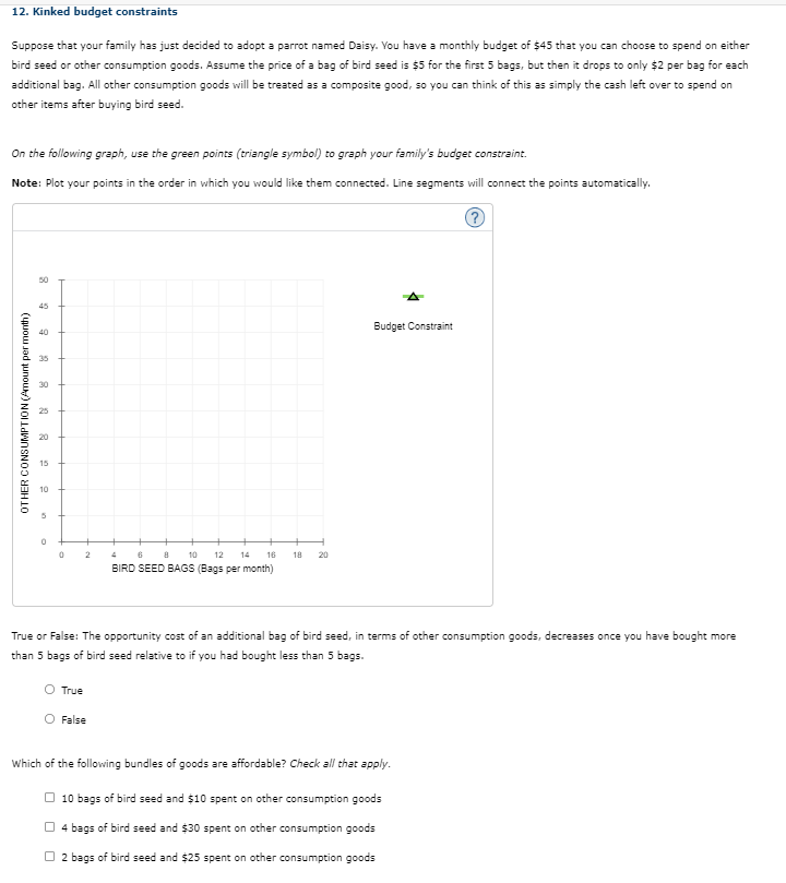 Solved 12. Kinked budget constraints Suppose that your | Chegg.com