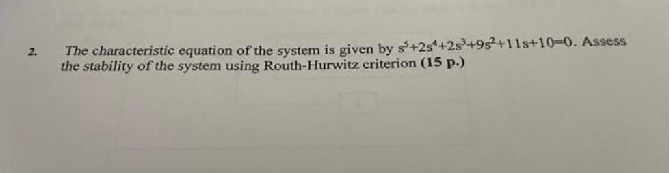 Solved The characteristic equation of the system is given by | Chegg.com