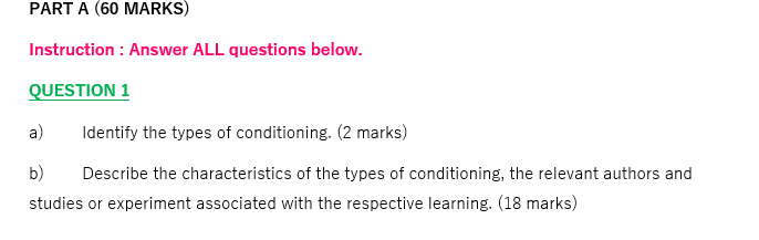 Solved PART A (60 MARKS) Instruction : Answer ALL questions | Chegg.com