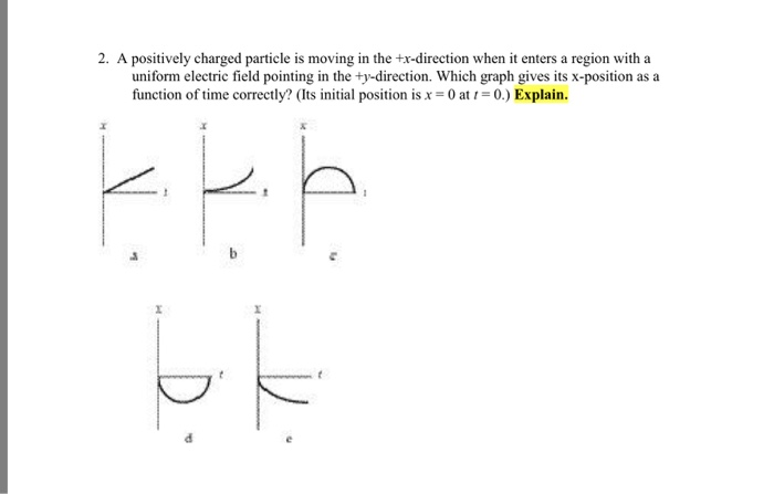 Solved 2. A positively charged particle is moving in the | Chegg.com