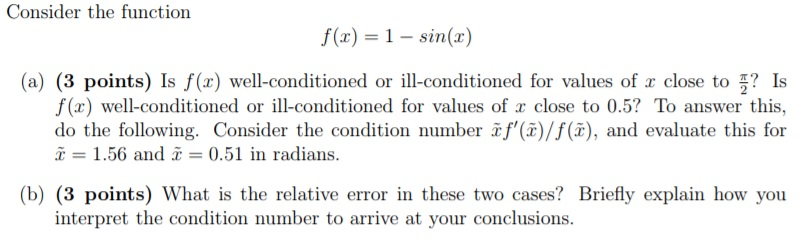 Solved Consider the function f(x)-1-sin() (a) (3 points) Is | Chegg.com