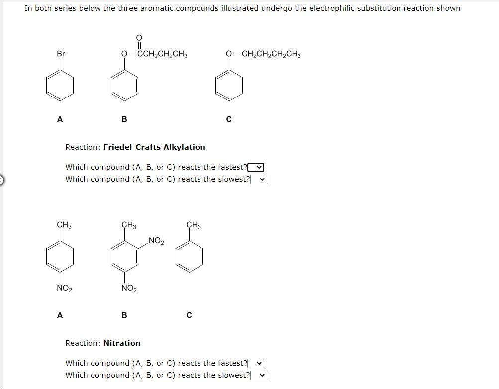 Solved In Both Series Below The Three Aromatic Compounds | Chegg.com