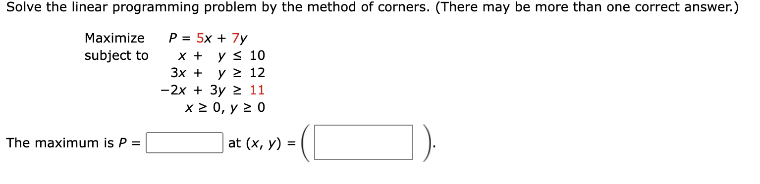 Solved Solve the linear programming problem by the method of | Chegg.com