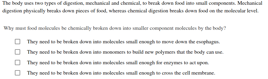 The Body Uses Two Types Of Digestion Mechanical And Chegg Com