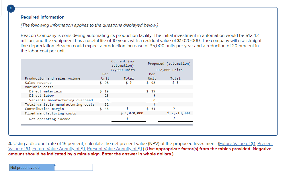 Required 1 A Complete The Following Table Showing Chegg