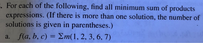 Solved For each of the following, find all minimum sum of | Chegg.com