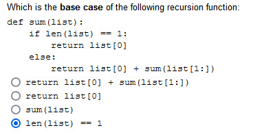 Solved Which is the base case of the following recursion | Chegg.com