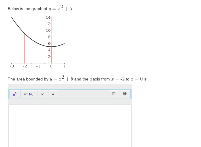 solved-below-is-the-graph-of-y-x2-5-the-area-bounded-by-chegg