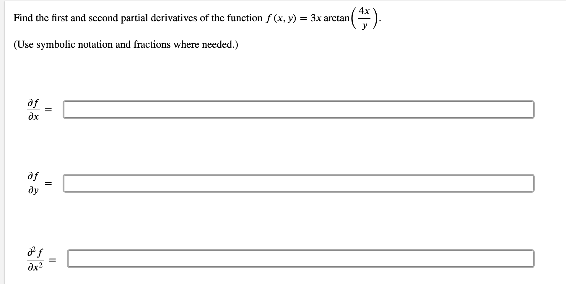 solved-4x-find-the-first-and-second-partial-derivatives-of-chegg