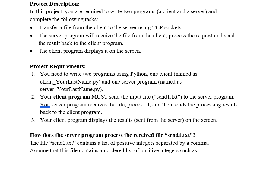Solved In this project, you are required to write two | Chegg.com