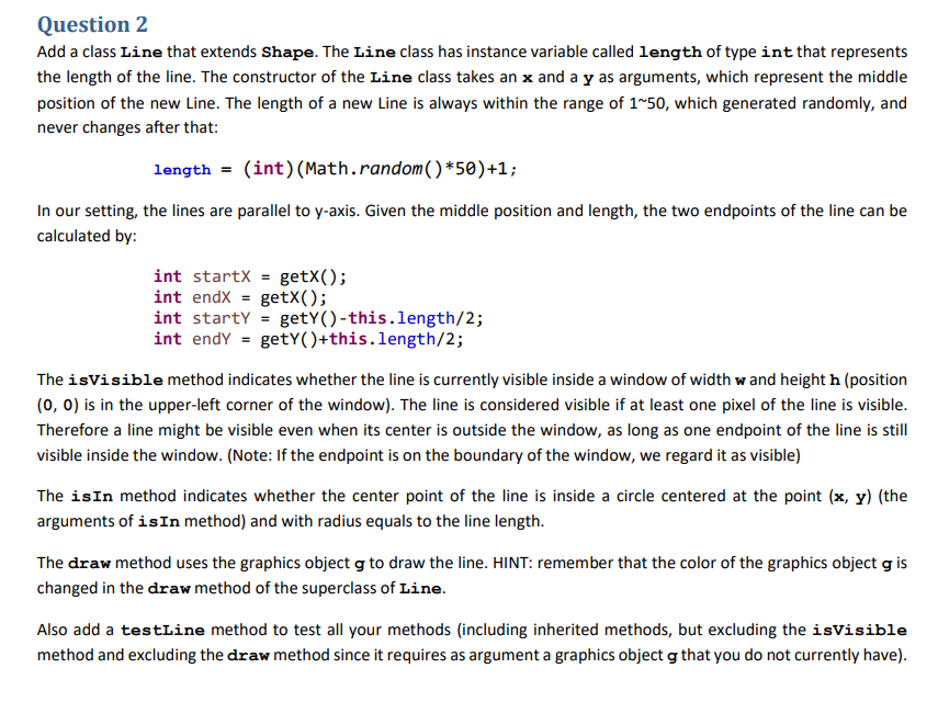 Solved Question 1 Write a Shape class with the following UML | Chegg.com
