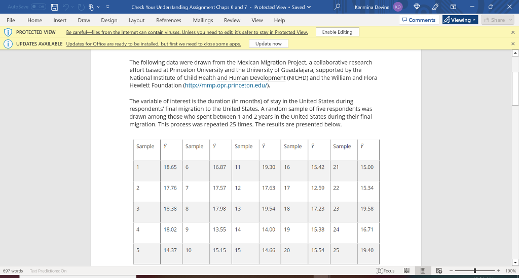 Solved Calculate the mean of the sample means as they are